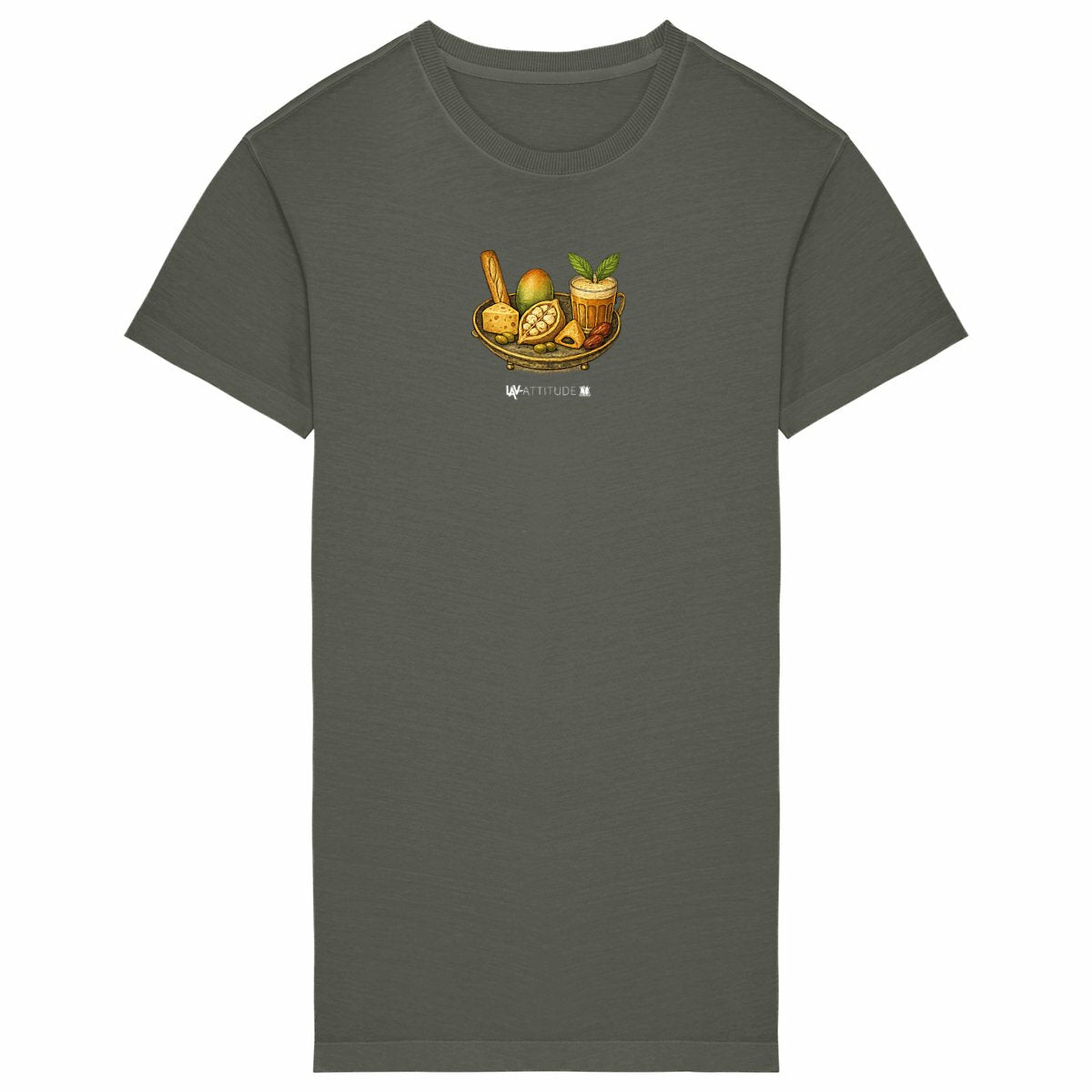 ROBE T-SHIRT CORBEILLE  - face_kaki