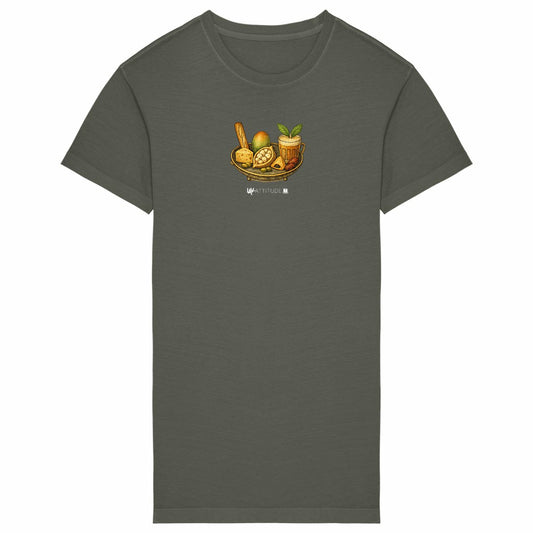 ROBE T-SHIRT CORBEILLE  - face_kaki